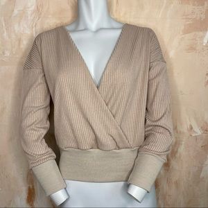Small CBR Ribbed Surplice Neckline Top
